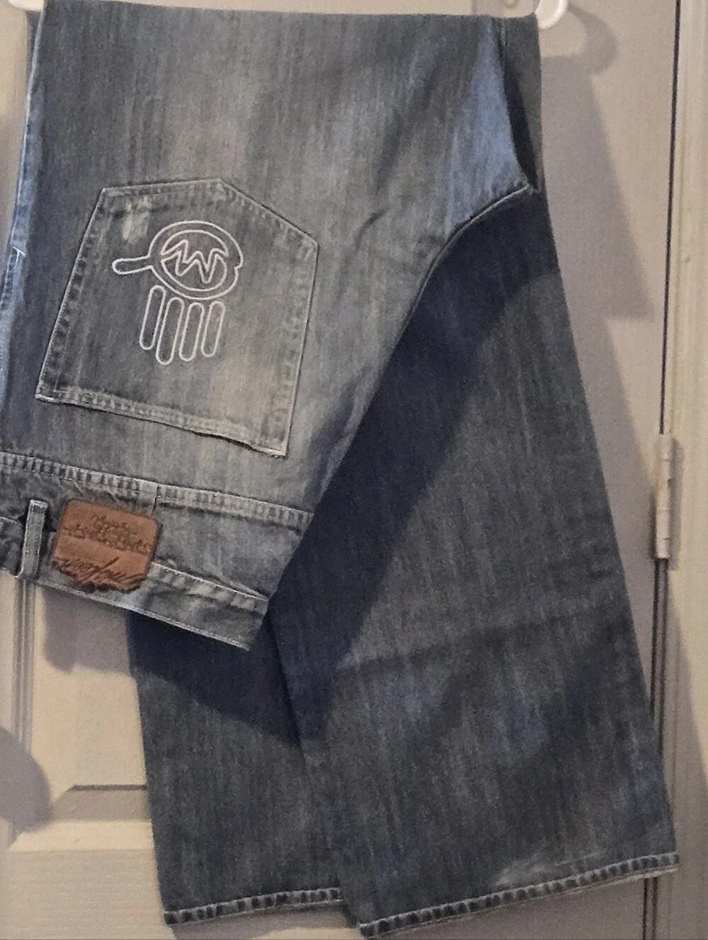 Men's myskein Light Blue Denim Jeans with Embroidered Pocket